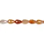 Cornelian faceted drop 6x10mm x 40cm