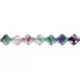 Fluorite trèfle facette 13mm x 40cm