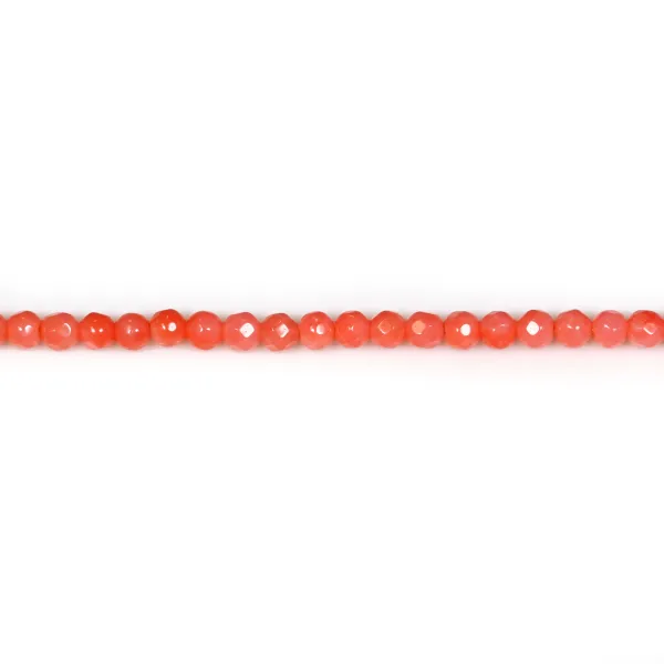 Bambou mer teinte orange Rond Facette 3mm x 40cm 
