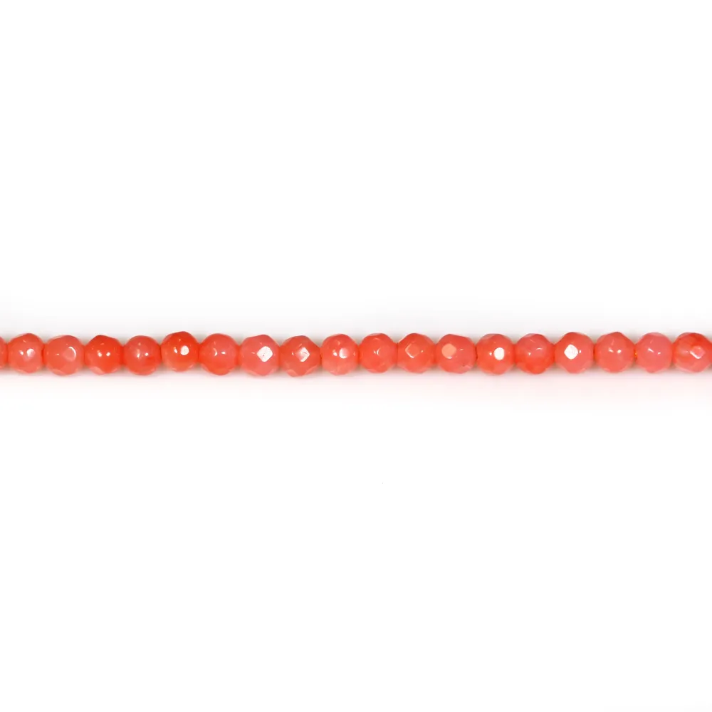 Bambou mer teinte orange Rond Facette 3mm x 40cm 