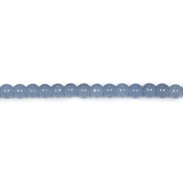 Angélite de couleur bleu pâle, ronde 4mm x 40cm