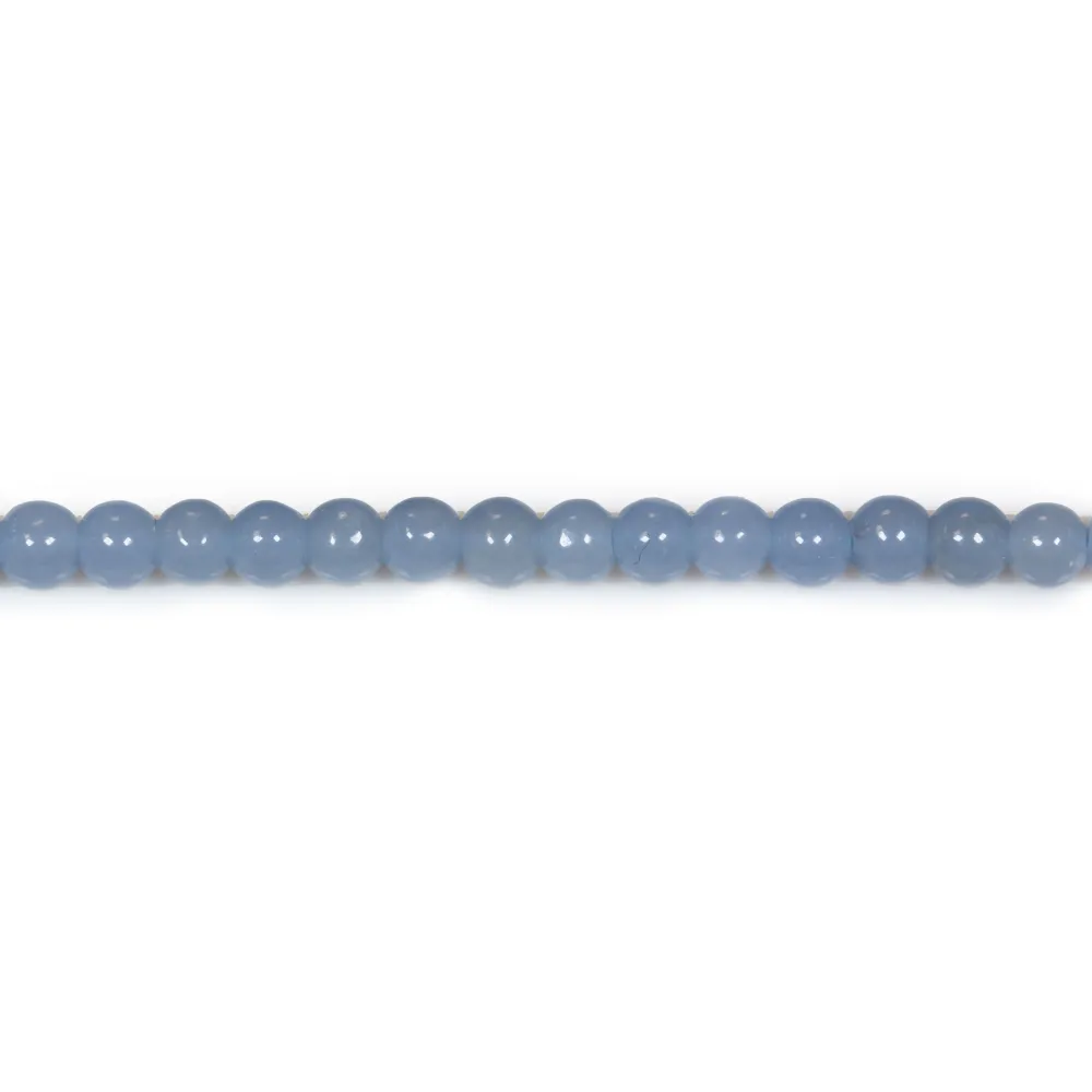 Angélite de couleur bleu pâle, ronde 4mm x 40cm