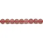 Quartz "strawberry", in round faceted shape, 2.5mm x 39cm