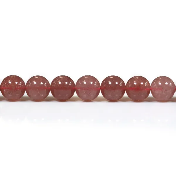 Quartz fraise,de forme rond ,10mm x 39cm