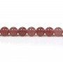 Quartz "strawberry", in round faceted shape, 2.5mm x 39cm
