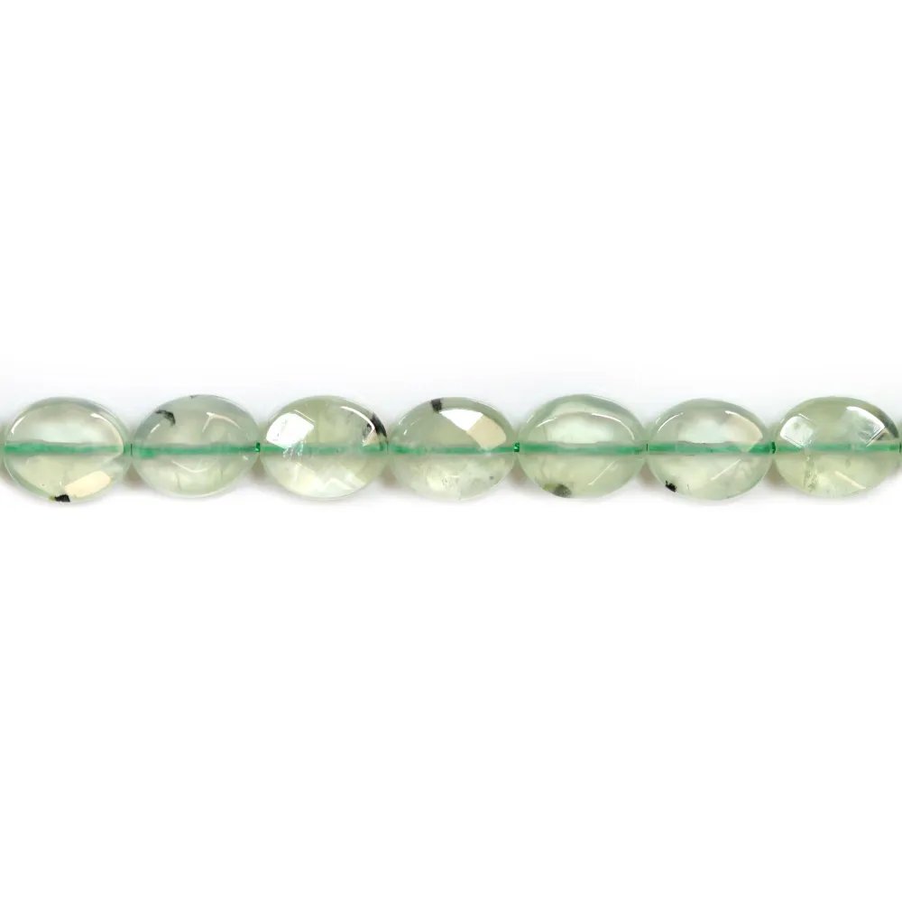 Préhnite goutte facette 6x8mm x 40cm