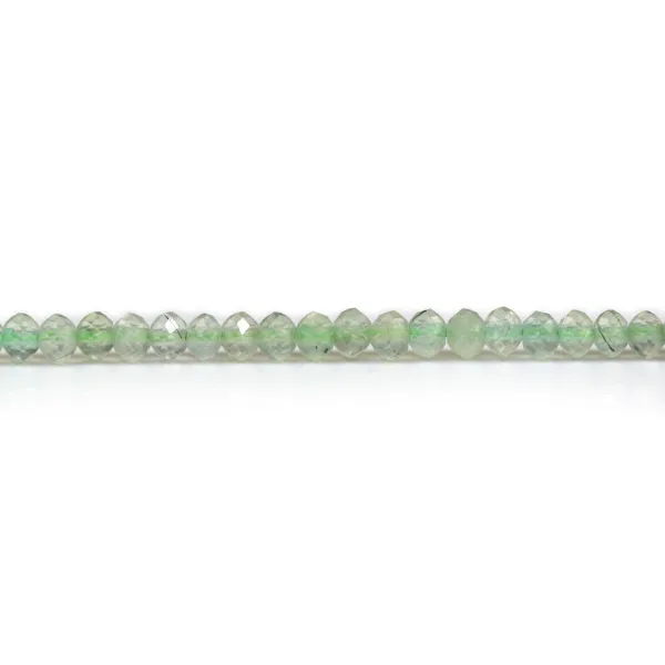 Prehnite faceted rondelle 4x2.5mm x 40cm