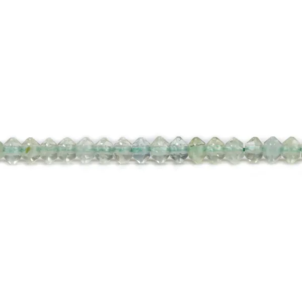 Prhenite rondelle boulier facette 3x4mm sur fil 39cm