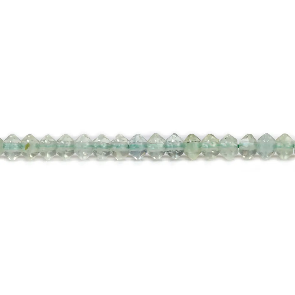Prhenite rondelle boulier facette 3x4mm sur fil 39cm