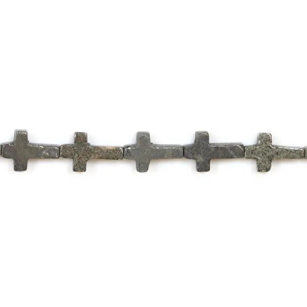 Pyrite croix 10x15mm x 40cm 