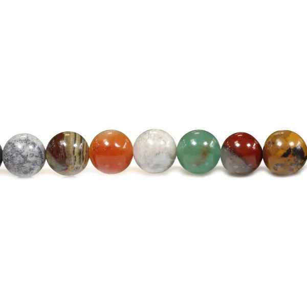 Pierres mixtes ronde 8mm x 40cm