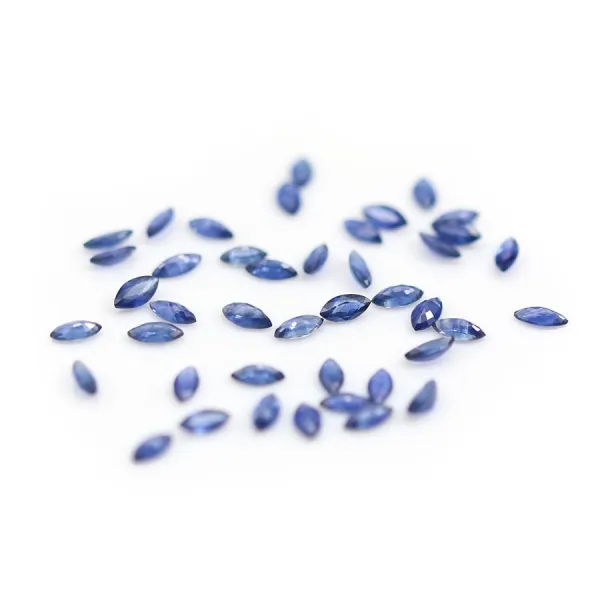 Blue sapphire, marquise cut, 2.5x5mm x 1pc