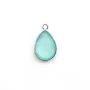 Calcédoine goutte facettée sertie sur argent 925 11.5x15mm x 1pc