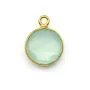 Calcédoine ronde facettée sertie sur argent doré 11mm x 1pc