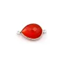Cornaline goutte facettée sertie sur argent 2 anneaux 11x15mm x 1pc