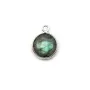 Labradorite ronde sertie sur argent un anneau, 9mm x 1pc