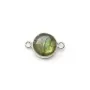 Faceted round labradorite set in silver 2 rings 9mm x 1pc