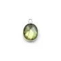 Faceted oval labradorite set in silver 1 ring  9x11mm x 1pc