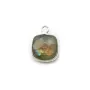 Labradorite coussin facette sertie sur argent un anneau, 9mm x 1pc