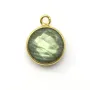 Labradorite ronde facetté sertie sur argent doré 11mm x 1pc