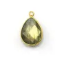 Labradorite goutte facette sertie sur argent doré 13x17mm x 1pc