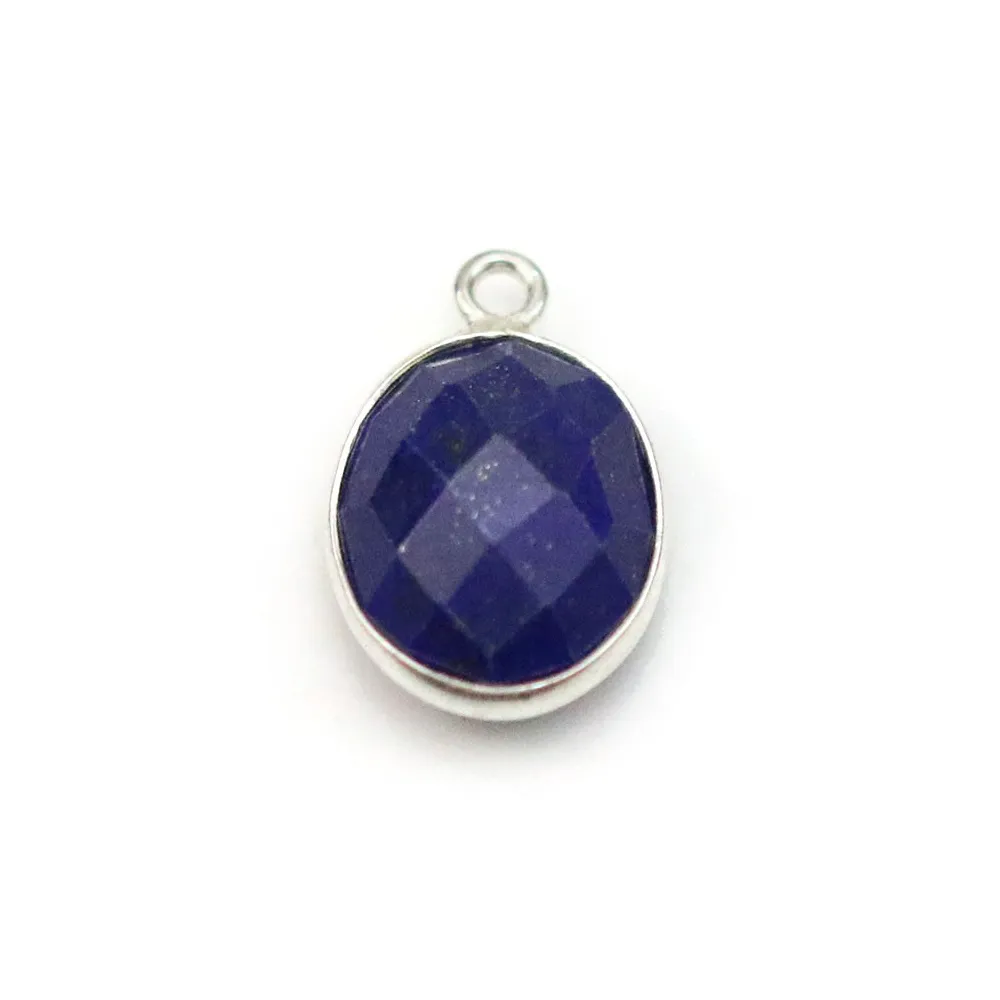 Lapis lazuli in oval-shaped, 1 ring, set in silver, 11 * 13mm x 1pc