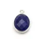 Lapis lazuli de forme ovale, 1 anneau, serti en argent, 11x13mm x 1pc