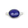 Lapis lazuli in oval-shaped, 2 rings, set in silver, 11 * 13mm x 1pc