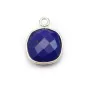Lapis lazuli de forme carré,1 anneau, serti en argent, 11mm x 1pc