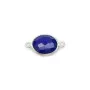 Lapis lazuli de forme ovale, 2 anneaux, serti en argent, 9x11mm x 1pc