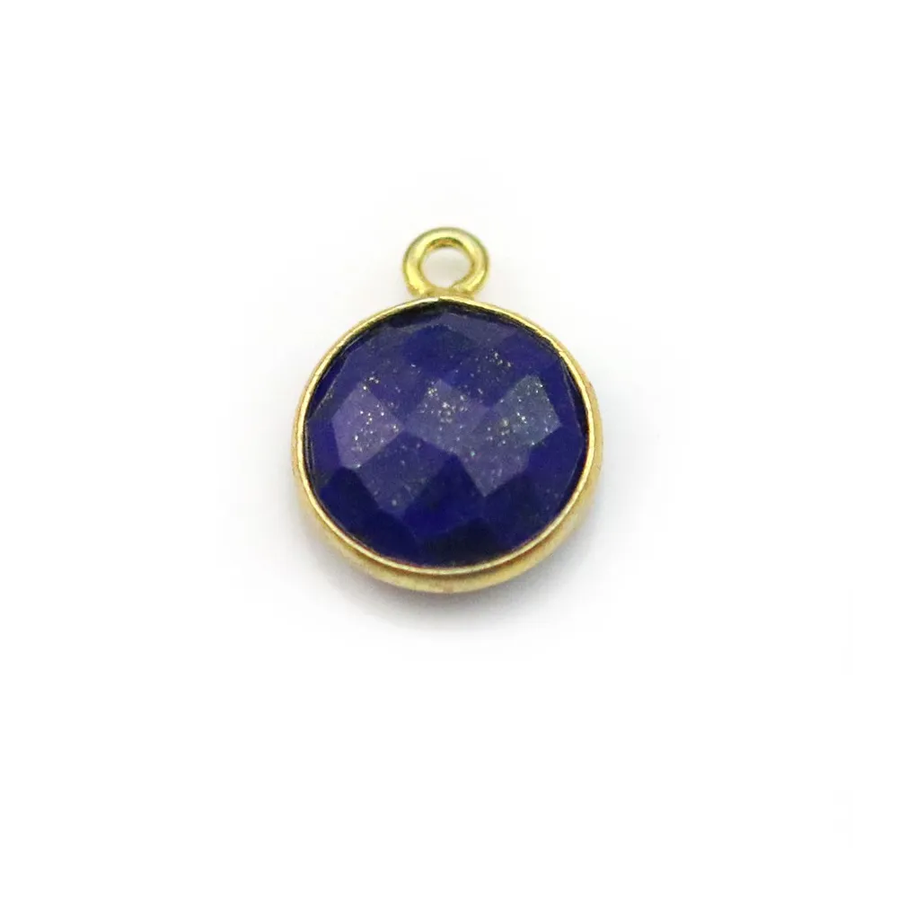 Lapis lazuli round shape, 1 ring, set in gilt silver, 11mm x 1pc