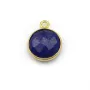 Lapis lazuli de forme ronde, 1 anneau, serti en argent 925 doré à l'or fin, 11mm x 1pc