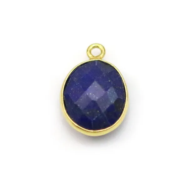 Lapis lazuli in oval-shaped, 1 ring, set in gilt silver, 11 * 13mm x 1pc