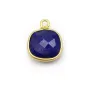 Lapis lazuli de forme carré,1 anneau, serti en argent doré, 11mm x 1pc