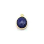 Lapis lazuli de forme ovale, 1 anneau, serti en argent doré, 9x11mm x 1pc