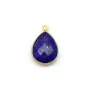 Lapis lazuli in the shape of drop, with 1 ring, set in gilt silver 11x15mm x 1pc