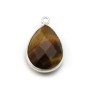 Eye of tiger in the shape of a drop, 1 ring, set on silver, 13x17mm x 1pc