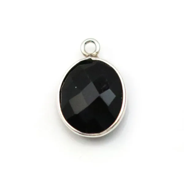 Agate ovale 1 anneau sertie en argent 925  x 1pc