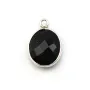 Agate ovale 1 anneau sertie en argent 925  x 1pc