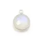 Pierre de lune rond 1anneau sertie sur argent x 1pc