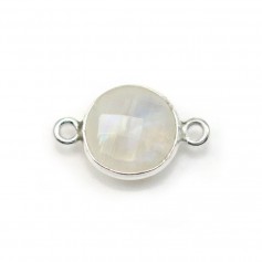 Treated Saphir Round 17mm set in  Plated Silver