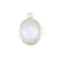 Pierre de lune oval sertie sur argent x 1pc
