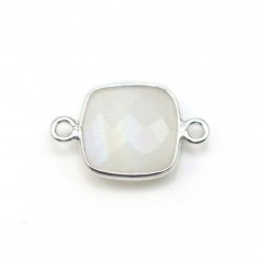 Faceted drop-shape treated emerald set in gold-plated silver 8x11mm x 1pc