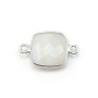 Faceted drop-shape treated emerald set in gold-plated silver 8x11mm x 1pc