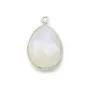 Pierre de lune goutte 1 anneau sertie sur argent x 1pc