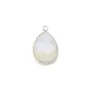 Pierre de lune en goutte, 1 anneau, sertie sur argent, 11x15mm x 1pc