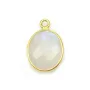Pierre de lune ovale sur argent 925 doré à l'or fin x 1pc