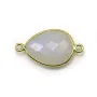 Pierre de lune en forme de goutte, sur argent doré, 17x13mm x 1pc