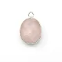Quartz rose ovale facette sertie sur argent 925 10x12mm x 1pc