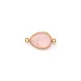 Quartz rose goutte facette sertie sur argent doré 2 anneaux 11x15mm x 1pc
